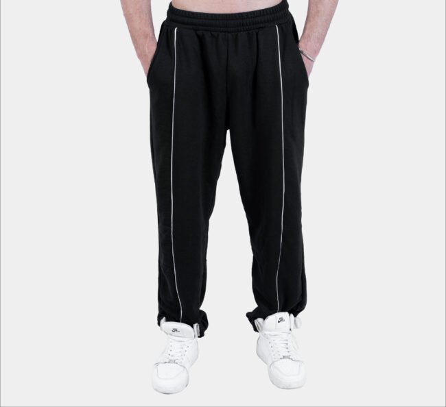 Piped Black Trouser
